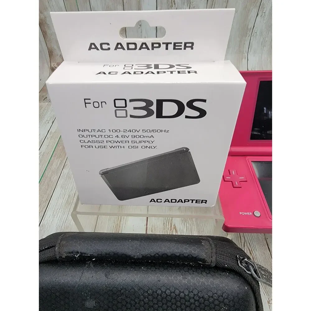 Nintendo DSi Handheld Game Console & Charger/Case TWL-001 Pink Working